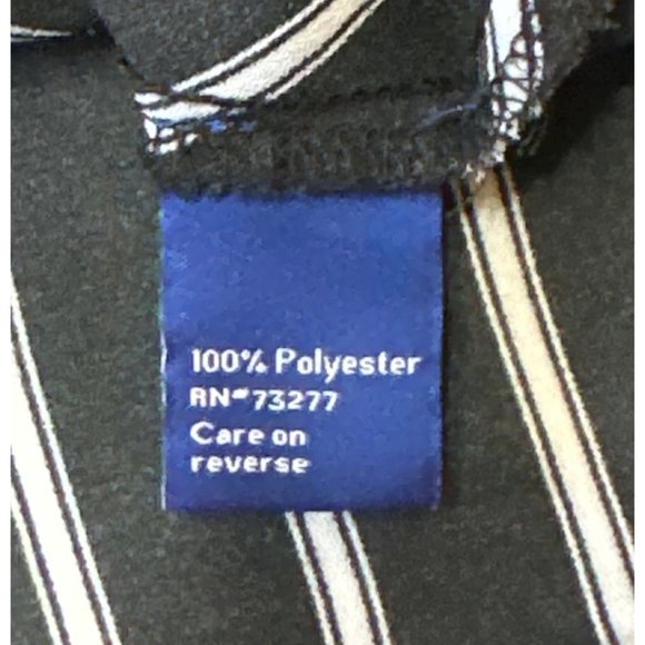 APT. 9 Brand Striped V-Neck Wrap Blouse w/Puff Sleeve Polyester Women's Size L - Picture 14 of 15